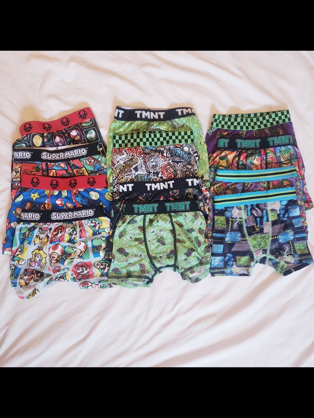 Boys' XS TMNT & Super Mario Boxer Briefs Bundle
